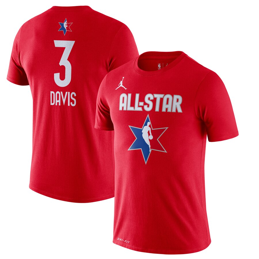 Men Anthony Davis Jordan Brand 2020 NBA AllStar Game Name & Number Player TShirt Red